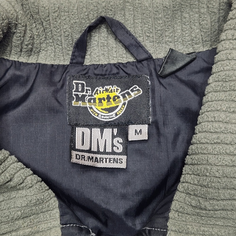VINTAGE Doc Martens Vest Medium Green Black Technical‎ Fleece Pile Gilet Zip Y2K - Picture 4 of 12
